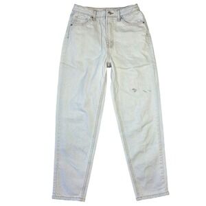 Wild Fable Womens High Rise‎ Tapered Jeans Bleach Wash Denim Retro 6 Distressed